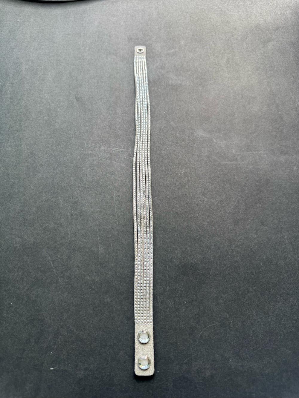 Silver rhinestone choker necklace - Picture 1 of 7